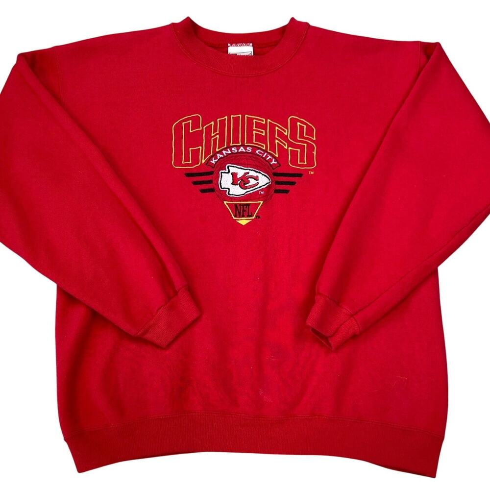 Vintage Women's NFL KC Kansas City Chiefs Football Embroidered Sweatshirt (Sz M)